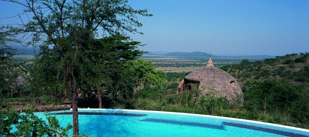 Pool with a view of the plains at Serena Serengeti Safari Lodge, Serengeti National Park, Tanzania - Image 5