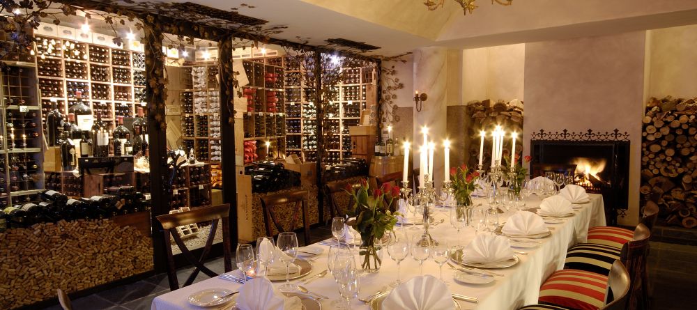 Dining in the wine cellar at Hotel Heinitzburg, Windhoek, Namibia - Image 5