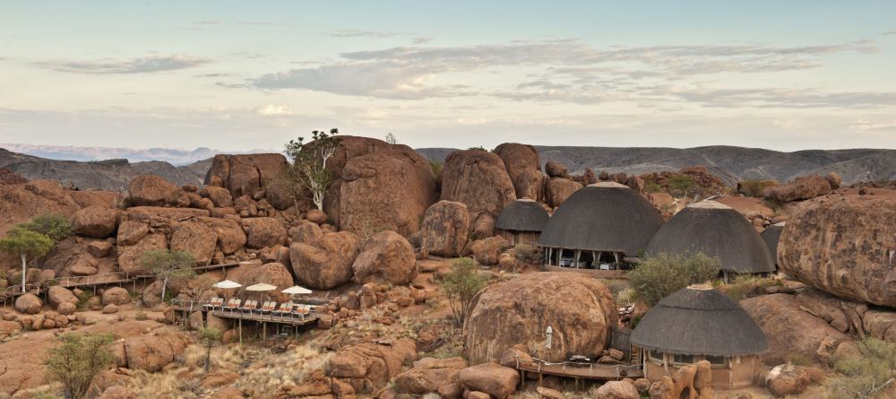 The unique architecture blends well with the rounded boulders at Mowani Mountain Camp, Damaraland, Namibia - Image 11