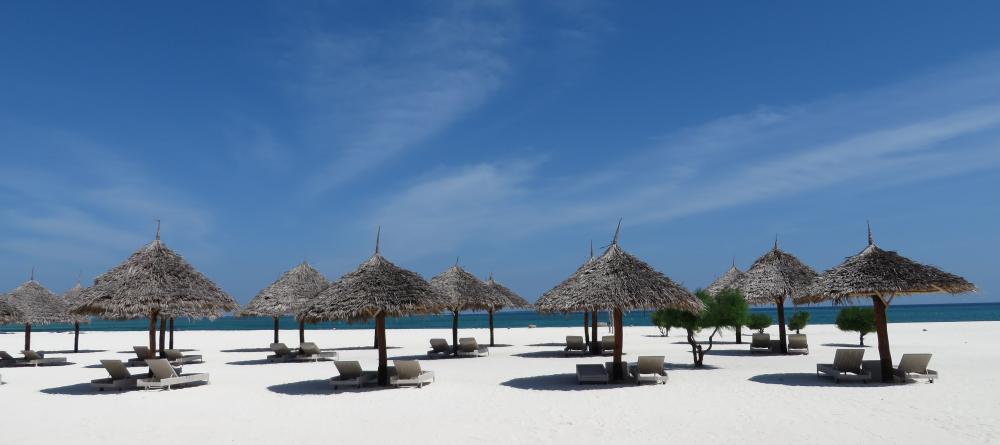Rows of charming thatched umbrellas await at Gold Zanzibar Beach House & Spa, Zanzibar, Tanzania (Mango staff photo) - Image 17