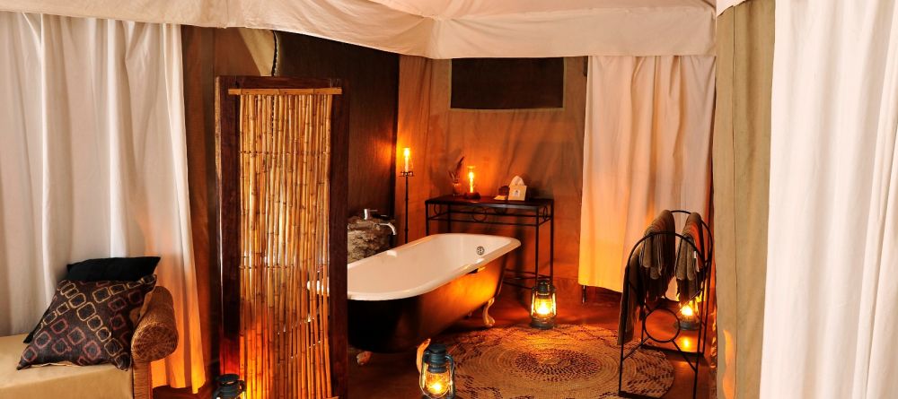 Chalet at night at Mchenja Bush Camp, South Luangwa National Park, Zambia - Image 1