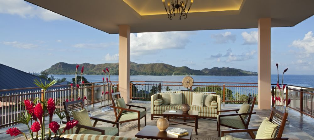 Open air lounge with stunning vistas at Raffles Praslin, Praslin, Seychelles - Image 4