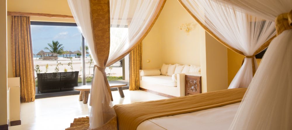 The Beach Suite overlooks the white sand beach and turquoise waters at Gold Zanzibar Beach House & Spa, Zanzibar, Tanzania - Image 19