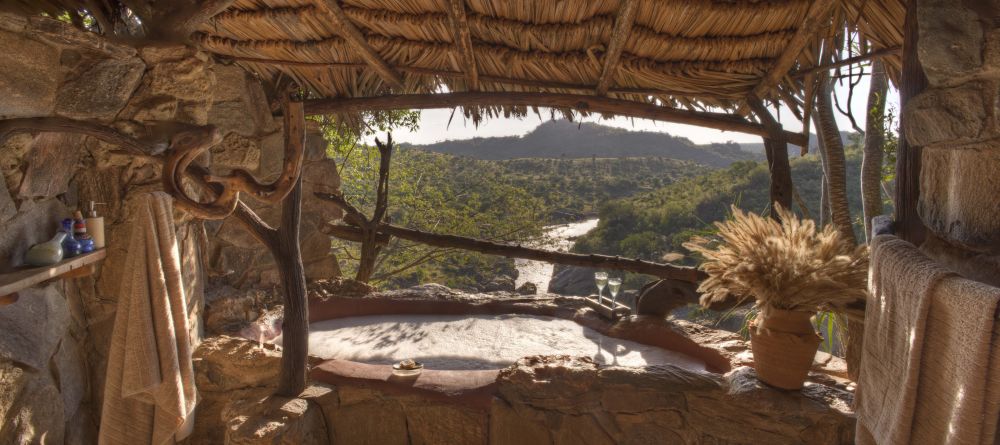The bathroom with a tub overlooking the river at Sabuk Lodge, Laikipia, Kenya (Stevie Mann) - Image 13