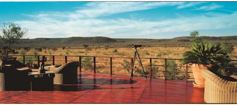 The deck with a beautiful view at Mateya Safari Lodge, Madikwe Game Reserve, South Africa - Image 12