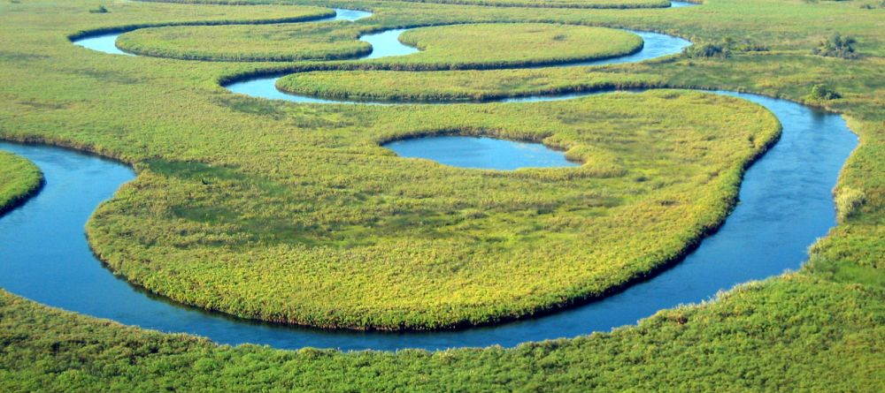 Aerial shot of the surroundings at Guma Lagoon Camp, Okavango Delta, Botswana - Image 10