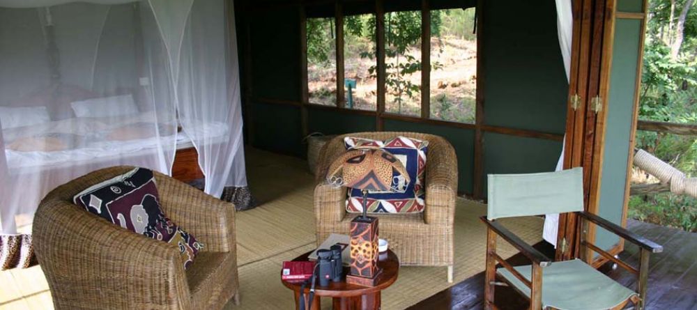 Honeymoon Banda interior at Sable Mountain Lodge, Selous National Park, Tanzania - Image 1