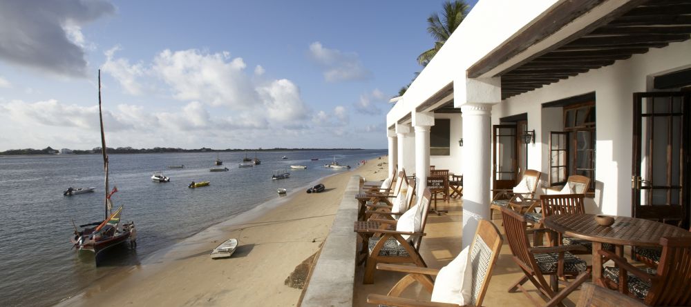 Veranda on the beach at Peponi Hotel, Lamu Island, Kenya - Image 3