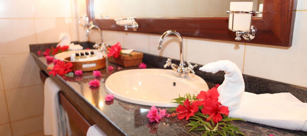 The guest bathrooms at Hotel L Archipel, Praslin, Seychelles - Image 6