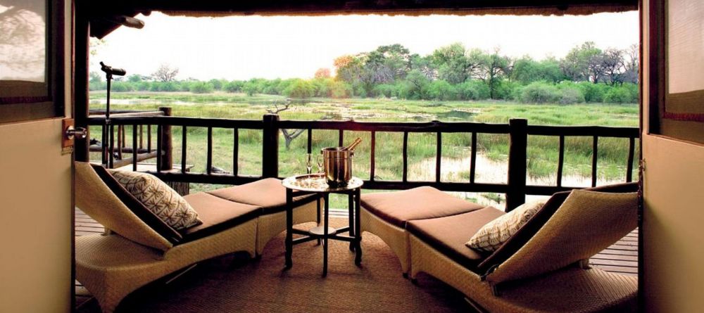A private balcony overlooking the river at the Khwai River Lodge, Moremi Game Reserve, Botswana - Image 9