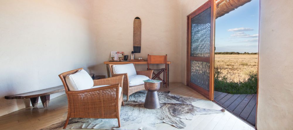 Bedroom Lounge at Nxai Pan Camp, Nxai Pan National Park, Botswana - Image 10