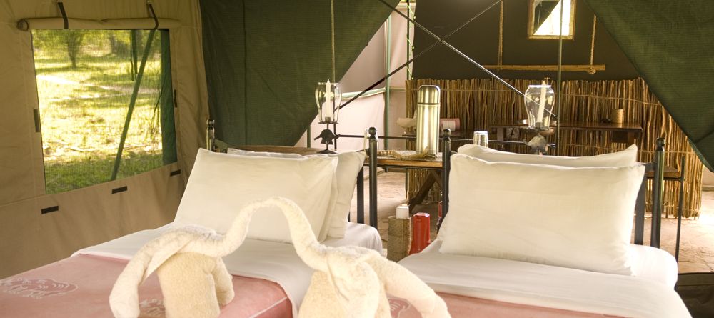Tent interior at Lake Manze Tented Camp, Selous National Park, Tanzania - Image 11