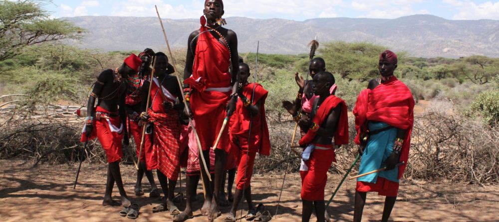 Maasai jumping at Lewa Wilderness Trails, Lewa Conservancy, Kenya - Image 20