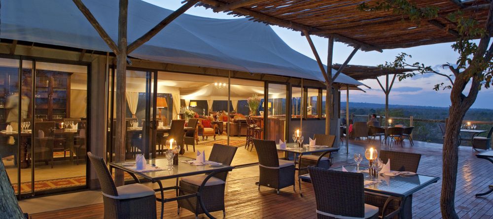 Outdoor dining deck at The Elephant Camp, Victoria Falls, Zimbabwe - Image 7