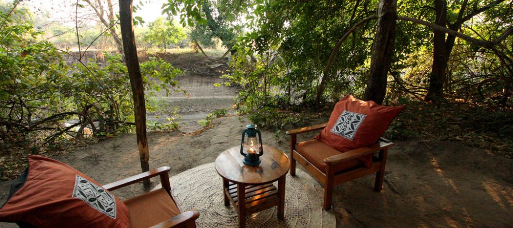 Outdoor lounge at Mwamba Bush Camp, South Luangwa National Park, Zambia - Image 3