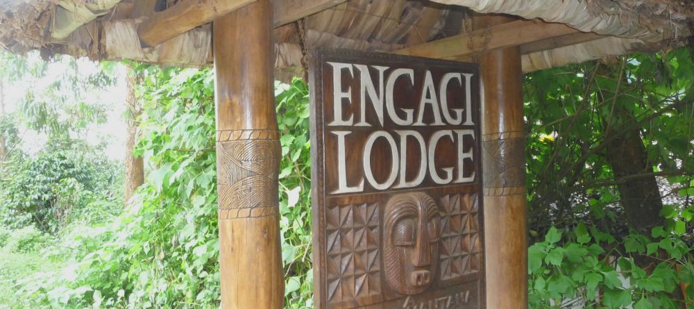 Entryway sign at Engagi Lodge, Bwindi Impenetrable Forest, Uganda (Mango Staff photo) - Image 4