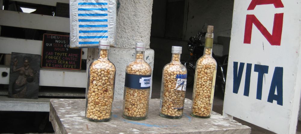 Creative recycling of containers at the peanut store at Mikhaels Hotel, Brazzaville, Republic of Congo (Mango Staff photo)  - Image 3