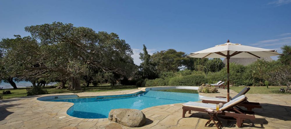 The pool with a lake view at Rusinga Island Lodge, Lake Victoria, Kenya - Image 8