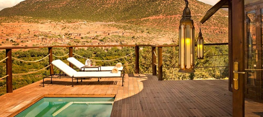 Private plunge pool and balcony at Kasbah Tamadot, Atlas Mountains, Morocco - Image 4