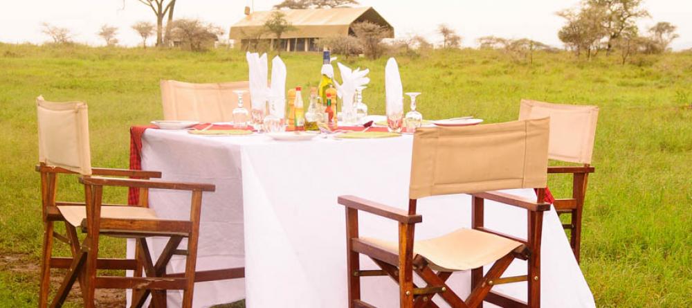 Dine al fresco with the sounds of the savannah around you at Serengeti Savannah Camps, Serengeti National Park, Tanzania - Image 4