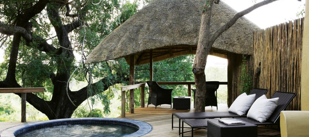 The private plunge pool and gazebo-style deck at Londolozi Varty Camp, Sabi Sands Game Reserve, South Africa - Image 6