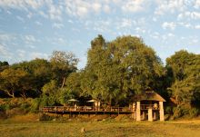 Exterior view of Kapani Lodge, South Luangwa National Park, Zambia