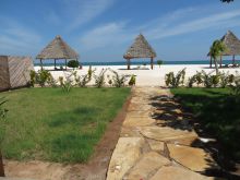 The spectacular view of the white sand beach and turquoise waters at Gold Zanzibar Beach House & Spa, Zanzibar, Tanzania (Mango staff photo)