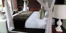 Elegant and comfortable bedrooms are designed to make guests feel at home at Lake Duluti Lodge, Arusha, Tanzania (Mango staff photo)