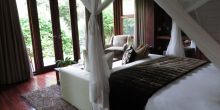 Elegant and comfortable bedrooms are designed to make guests feel at home at Lake Duluti Lodge, Arusha, Tanzania (Mango staff photo)