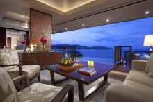 Royal Suite lounge at Raffles Praslin, Praslin, Seychelles