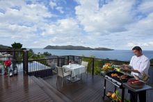 Private in-villa barbecue for a romantic dinner with beautiful views at Raffles Praslin, Praslin, Seychelles