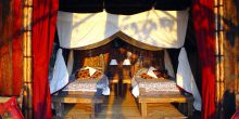 The guestrooms decorated with local textiles at Greystoke Mahale, Mahale Mountains, Lake Tanganyika, Tanzania