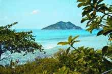 The beautiful view at New Emerald Cove, Praslin, Seychelles