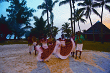 A performance of traditional dancing at New Emerald Cove, Praslin, Seychelles