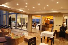 The dining and outdoor lounge areas at Vertigo Boutique Hotel, Windhoek, Namibia