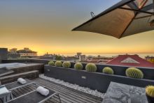 The veranda overlooking the beautiful city at O on Kloof, Cape Town, South Africa