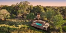 Aerial view at Nxabega Okavango Safari Camp, Okavango Delta, Botswana