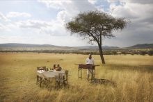 Bush breakfast at Dunia Camp, Serengeti National Park, Tanzania