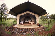 Tent exterior at Naboisho Camp, Masai Mara National Park, Kenya