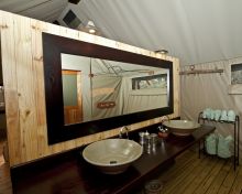 Bathroom at Banoka Bush Camp, Okavango Delta, Botswana (Dana Allen)