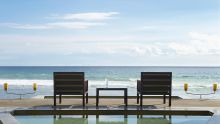 Beach side relaxation at Le Meridien Barbarons, Mahe, Seychelles