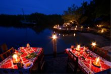 Dining at Chole Mjini Lodge, Mafia Island, Tanzania