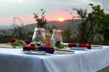 Close up of table setting at boma dinner