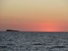 The sunset over the ocean at Anjiamarango, Nosy Be, Madagascar (Mango Staff photo)