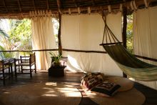 The peaceful duara at Pole Pole Bungalow Resort, Mafia Island, Tanzania
