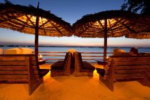 Beach-front relaxation at Souk Hotel at the Slipway, Dar Es Salaam, Tanzania