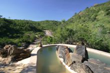 View of the Ewas Nyiro River from the Eagle Cottage at Sabuk Lodge, Laikipia, Kenya