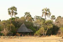 The exterior of the camp and its setting at Katuma Bush Camp, Katavi National Park, Tanzania