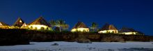 A view of the resort illuminated at night at Essque Zalu Zanzibar, Zanzibar, Tanzania