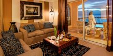 Relax in private lounges and balconies overlooking the turquoise waters at Hideaway of Nungwi Resort & Spa, Zanzibar, Tanzania